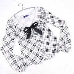 美品★BURBERRY BLUE LABEL ノバチェック リボン長袖カットソー