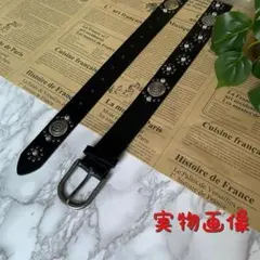 スタッズ ベルト ブラック メンズ レディース ウエスタン 韓国 古着 y2k