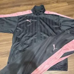 PUMA プーマ ジャージ 上下セット S グレー ピンク セットアップ