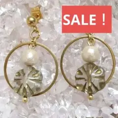 セール│ハンドメイドピアス コットンパール チェコビーズ