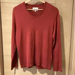 Adam et Ropé レッド Vネック 長袖 ニット　L