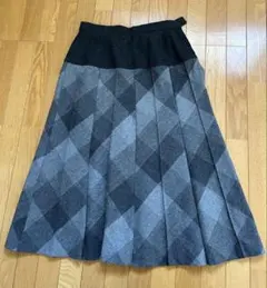 チェック切替プリーツスカート　着丈約69㎝のサムネイル