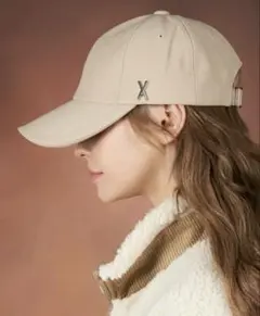 BARZAR ロゴ キャップ ベージュ シルバー 640