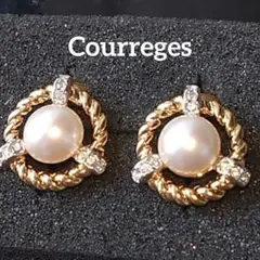 極美品！Courreges　クレージュ　パールイヤリング ゴールドカラーブランドのサムネイル