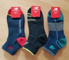 NB　ニューバランス　靴下　23〜25cm　3点　ネイビーダークグレー