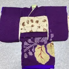 超美品 綿 本染浴衣 有松絞り 総絞り 164.5裄68 紫 薄紫 トールサイズ