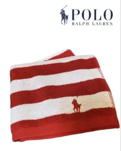 ラルフローレン ウォッシュタオル ストライプ 赤