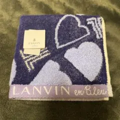 LANVIN en Bleu ハートデザイン タオルハンカチ