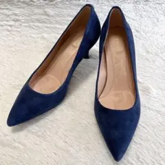 美品 COLE HAAN コールハーン スエード パンプス ネイビー 24cmのサムネイル