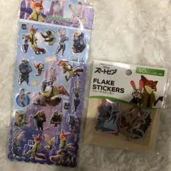 海外正規品　ズートピア シール・ ぷくぷくシール　フレークステッカー