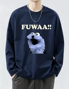 パペットスンスン FUWAA!! キャラクタープリント ロンT ネイビー M