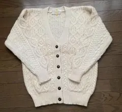 アトリエメイク☆ケーブルニットカーディガン　アイボリー　ウール