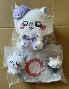 ３点　ちいかわ　モモンガ　ステッカー　シール　ポーチ　ヘアバンド　キーホルダー