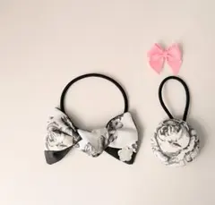 バイカラー.リボンヘアゴム