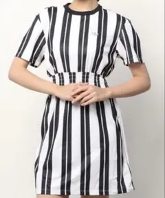 アディダスオリジナルス Tシャツ ワンピース ストライプ 白黒 トラックのサムネイル
