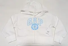 GAPロゴ クロップド ジップアップパーカー 白ホワイト 120cm (キッズ)