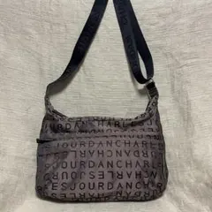 CHARLES JOURDAN 総柄ロゴプリント ショルダーバッグブラウン