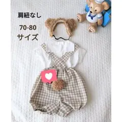 【完成品】70-80サイズ　夏用子供用しっぽ付きのかぼちゃパンツ（肩紐なし）
