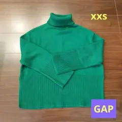 クリスマスカラー GAPグリーン タートルネック コットンセーター