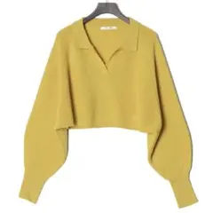 Blancvert イエロークロップドニットのサムネイル