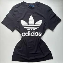 定番 アディダス ビッグロゴ Tシャツ ネイビー US 古着 ストリート Mのサムネイル