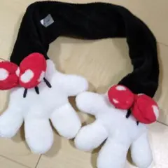 ディズニー　ミニーちゃん　マフラー　ハンド　手　リボン