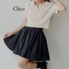 新品 Chico バックリボン付ボリュームフレアミニスカートのサムネイル