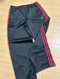 adidas ジャージ トラックパンツ ブラック レッド Lサイズ