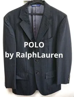 POLO メンズダークブルー ストライプビジネスジャケット