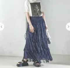 SHIPS別注crinkle crinkle crinkle:フリンジ スカートのサムネイル