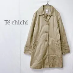 【テチチ】ベージュ ボタン付き ロングコート トレンチコート オフィスコーデ