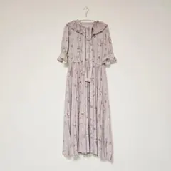 axesfemme アクシーズファム プリーツワンピース ピンク 花柄 薔薇