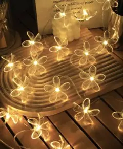 電池式ライト　壁掛け可能　花形ライト