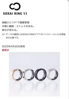 SOXAI RING 1.1 マットシルバー 14号