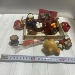 ハンドメイド小物類+けん玉、傘、コマなど雑貨