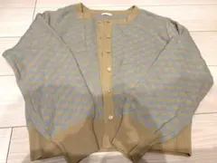 美品　未使用チェック柄ニットカーディガン　GU