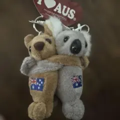 I LOVE AUS コアラ カンガルー ぬいぐるみ キーホルダー