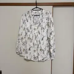 GLOBAL WORK 花柄 長袖シャツ ブラウス Lサイズのサムネイル