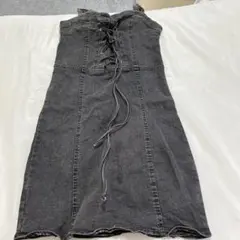 SPRAY PREMIUM デニム キャミワンピース ブラック M