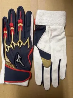 Mizuno バッティンググローブ 24cm ネイビー/ゴールド/レッド