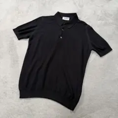 ジョンスメドレー スキッパー 黒 ニット ポロシャツ XXLサイズ