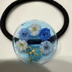 ヘアゴム レジン 青 花 - メルカリ