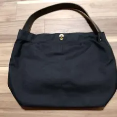 美品MARINEDAYトートバッグ ナイロン×レザー　ブラック