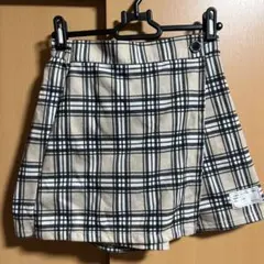 チェック柄　スカート風ショートパンツ
