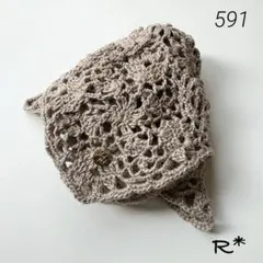 591/スクエア シュシュ/編み物/レース編み/ハンドメイド