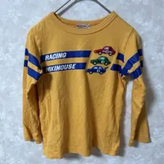 ミキハウス 長袖Tシャツ 120 車柄 レーシングカー 刺繍