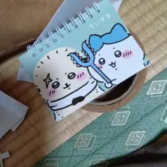 ハチワレ　らっこ　リングメモ帳