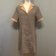 SHEIN チェック柄 半袖ミニワンピース
