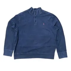 Polo by Ralph Lauren スウェット ハーフボタンネイビーXXL