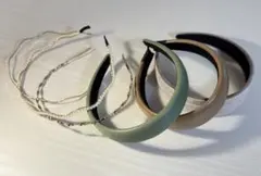 カチューシャ 6点セット まとめ売り 太め パール ゴールド シンプル